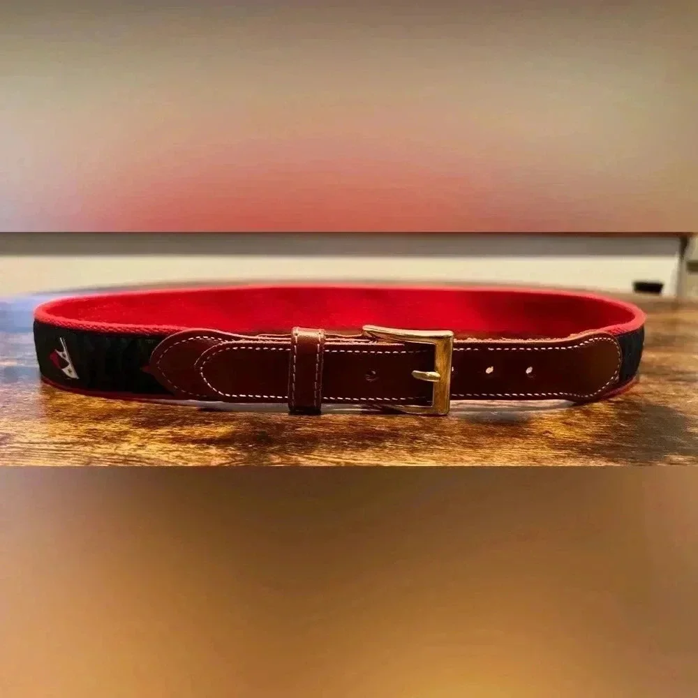 Leather Man Ltd. | men’s webbed flag belt. Size: 32